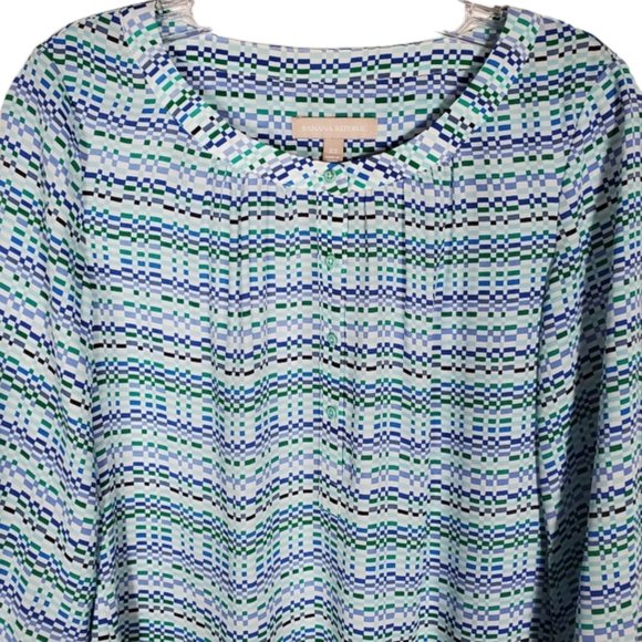 Banana Republic Shirt Blouse Top Career wear Oversized Flowy Art deco style XS - Picture 3 of 11